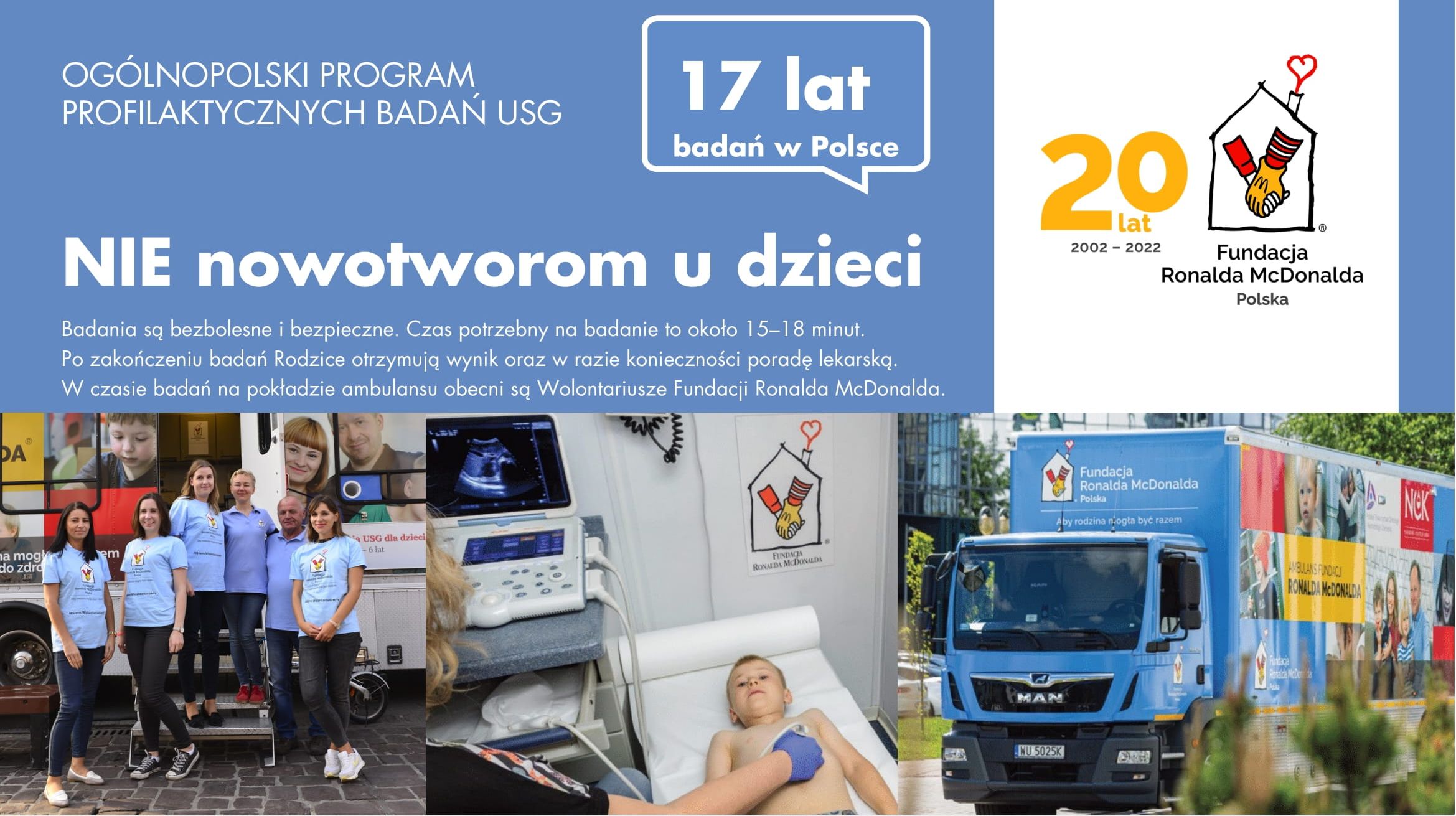 Fundacja Ronalda McDonalda przeprowadzi bezpłatne badania USG dla dzieci