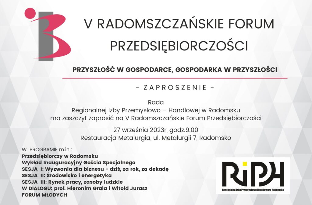 V Radomszczańskie Forum Przedsiębiorczości - zobacz program!