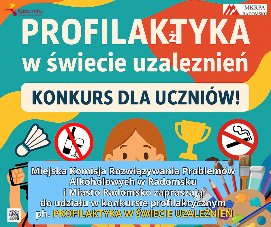 „Profilaktyka w świecie uzależnień” - konkurs dla uczniów szkół podstawowych z Radomska